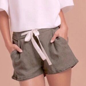 Aritzia Wilfred Allegra Linen Green Shorts 00